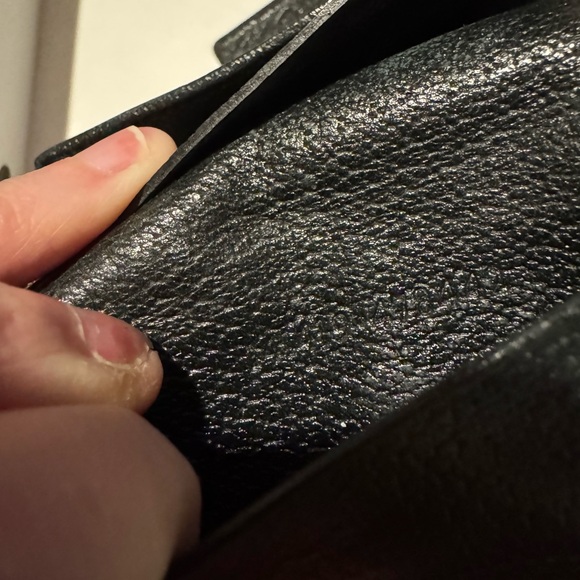 Gucci GG Monogram Black Key & Card Holder with Gold Accent